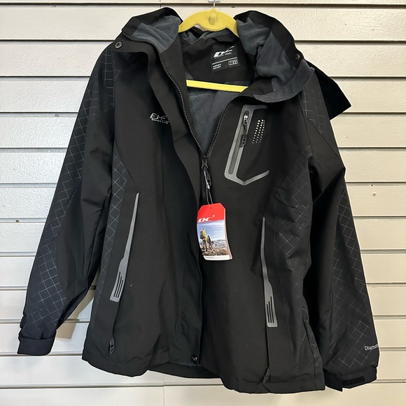 Diamond Candy Men’s Black Jacket with Hoodie, Size Large. NWT! - Picture 1 of 4